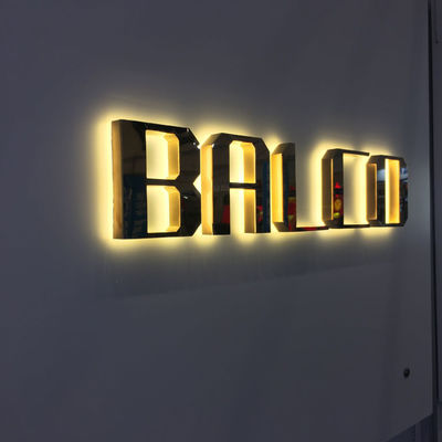 Galwaniczne złote lustro Metalowy podświetlany znak listowy M4 mocowanie śrubowe