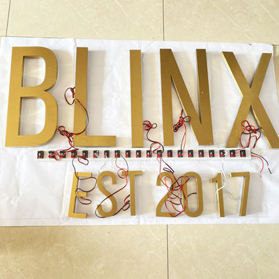 Złota Szczotka SS Podświetlane Litery Kanału Logo Znak Highspan