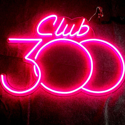 Akrylowy neon LED do montażu na ścianie Różowy neonowy znak świetlny 12VDC