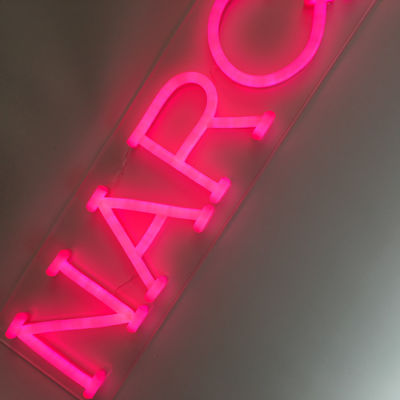 UL przezroczyste akrylowe tylne litery neonowe na ścianę o długości 62 cm