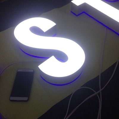 Uchwyt ścienny 3-5mm akrylowy znak sklepowy Przednie podświetlane litery kanałów do sklepów