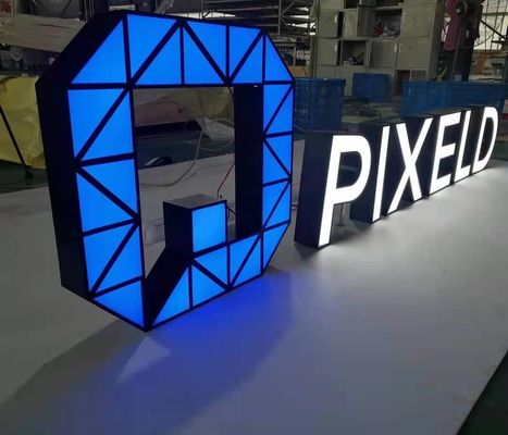 Podświetlane metalowe litery Znak sklepowy o grubości 10 cm Wystrój sklepu