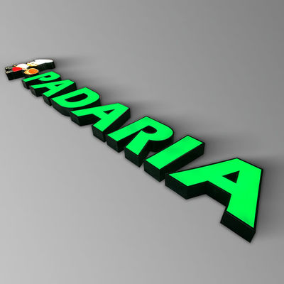 IP65 Wytłaczany akrylowy znak sklepowy Podświetlany metalowy list Logo