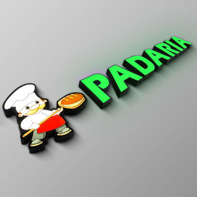 IP65 Wytłaczany akrylowy znak sklepowy Podświetlany metalowy list Logo