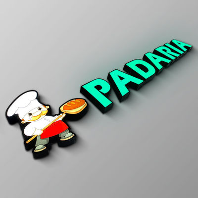 IP65 Wytłaczany akrylowy znak sklepowy Podświetlany metalowy list Logo