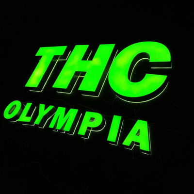 Znaki logo ze stali nierdzewnej OEM ODM srebrno-zielone 8 cm Powrót na zewnątrz