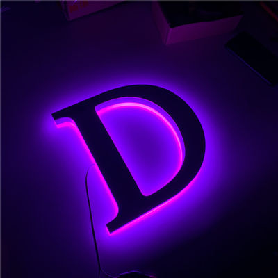 Kanał 3D znak listowy 12v metalowy znak ledowy ze stali nierdzewnej AC110V