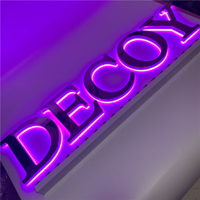 Kanał 3D znak listowy 12v metalowy znak ledowy ze stali nierdzewnej AC110V