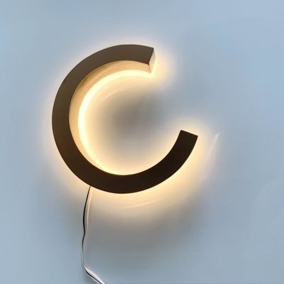 Oświetlenie zewnętrzne 3d znak listowy akrylowy napis Signage 304 # stal nierdzewna 3 cm