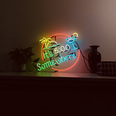 Akryl Dostosowany Neon Light Box Znak Różowy Koktajl Wodoodporny