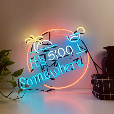 Akryl Dostosowany Neon Light Box Znak Różowy Koktajl Wodoodporny