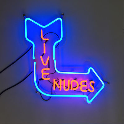 Live Nudes Akrylowy neon Reklama zewnętrzna 60x45cm Uchwyt ścienny